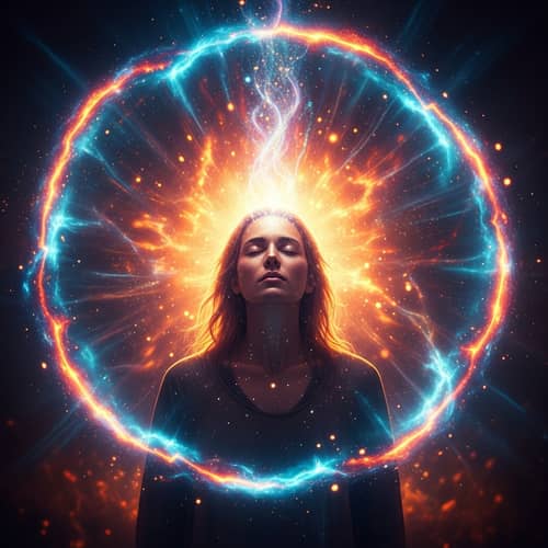 Beautiful Person in Mystical, Colorful Light