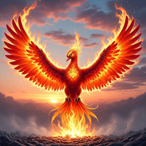 Mythical Phoenix Rising - Symbol of Rebirth and Resilience