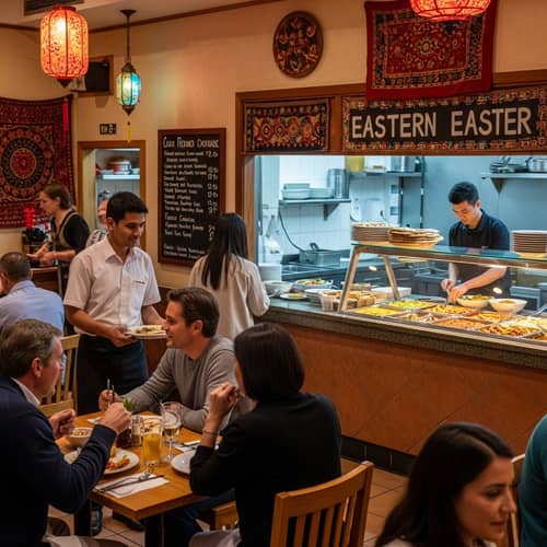 Lively Eastern Food Restaurant | Warm Atmosphere & Traditional Decor