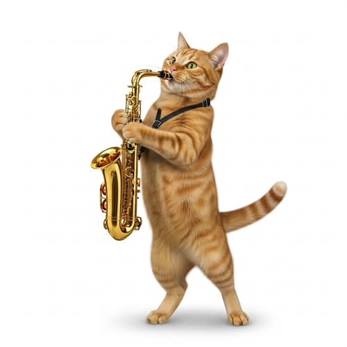 Dancing Cat Plays Saxophone - Joyful and Fun Animation