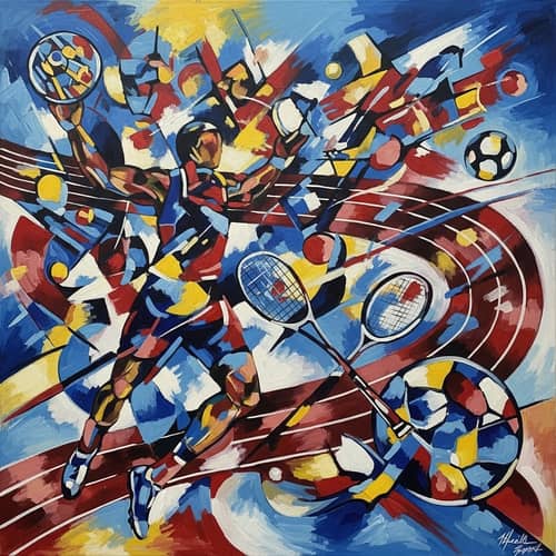 Vibrant Abstract Sports Artwork | High-Intensity Competition