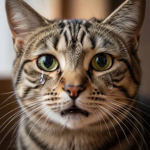 Crying Cat - Expressive Emotions | Website Name