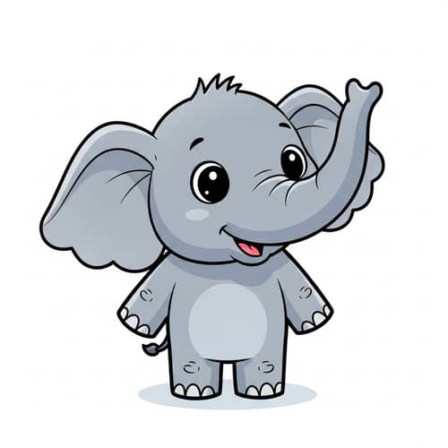 Adorable Cartoonish Elephant - Cute and Charming Representation