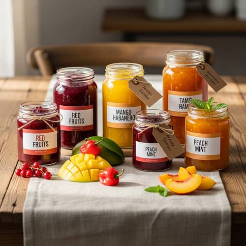 Organic Jams Collection: Red Fruits, Mango Habanero, Peach Mint