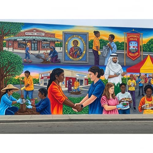 Community Impact Mural | Vibrant Color Scheme