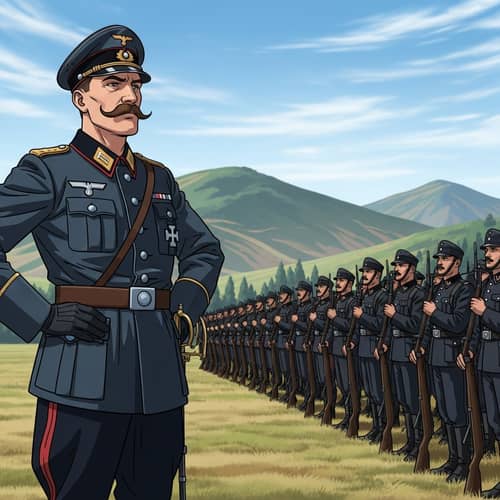 Austrian Man Commanding German Troops | Historic Image