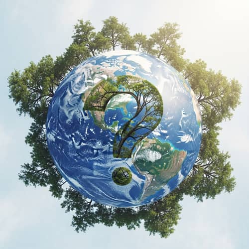 Earth with Question Mark - A Surreal Nature Artwork