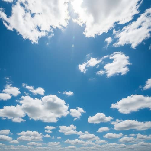 Tranquil Sky with White Clouds for Serene Atmosphere