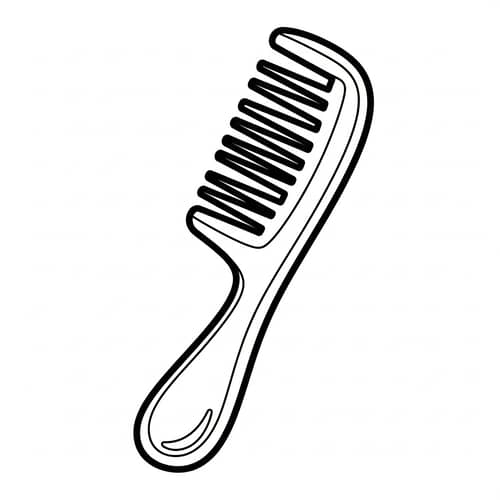Simple Comb Coloring Page for 1-Year-Olds