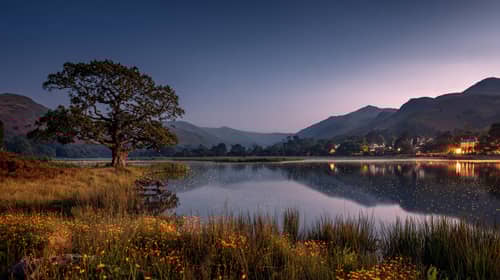 Enchanting Twilight at a Tranquil Lake