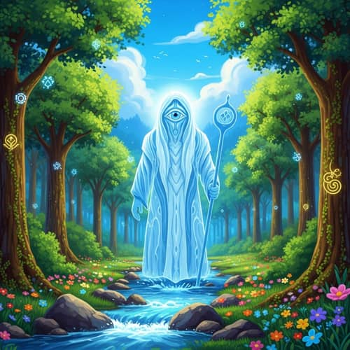 Divine All-Seeing Eye Wanderer in Vibrant Nature