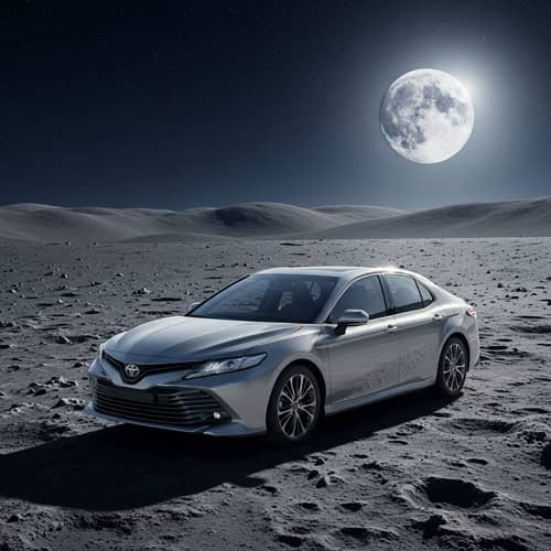 Sleek Toyota Camry on Moon Landscape