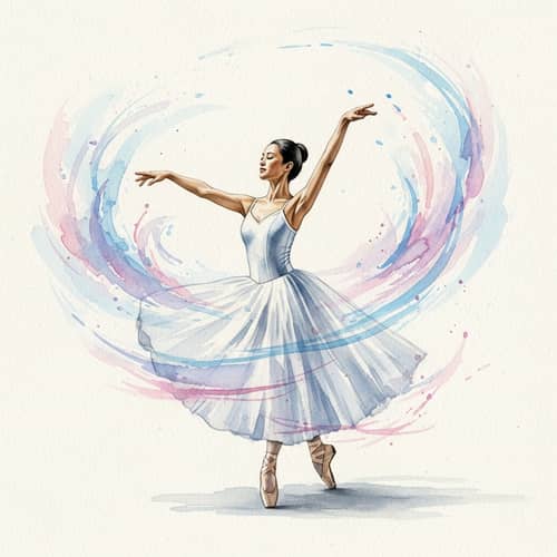 Elegant Ballet Dance Watercolor Art