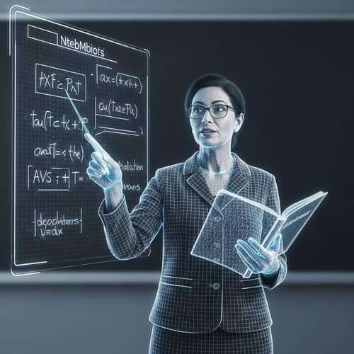 Futuristic Holographic Teacher Engaging Students