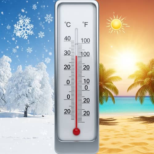 Temperature Measuring Thermometer - Celsius & Fahrenheit Display