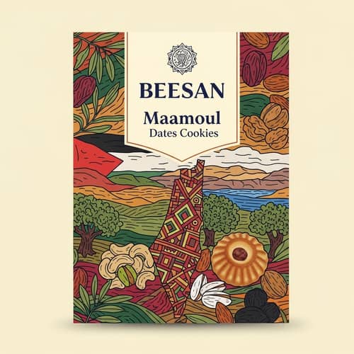 BEESAN Maamoul Dates Cookies Packaging Design | Rich Palestinian Heritage