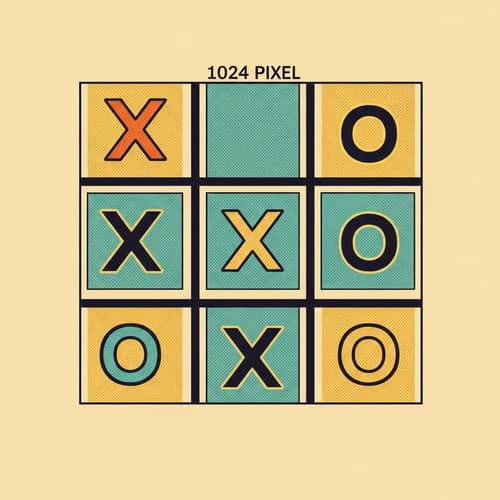 Vintage Style Tic-Tac-Toe Game - Retro Pixel Art Aesthetics