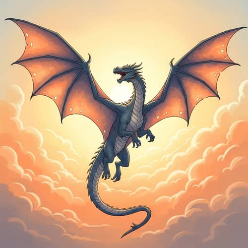 Majestic Dragon in Watercolor Style - Stunning Art