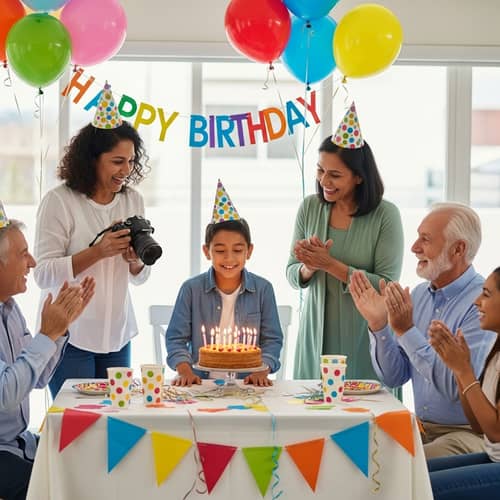 Young Boy Birthday Celebration with Family | Joyful Moment