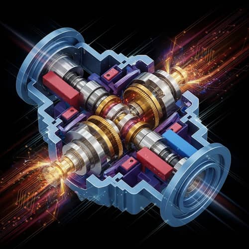 Vibrant Magnetic Flow Meter Internal Mechanisms Illustration