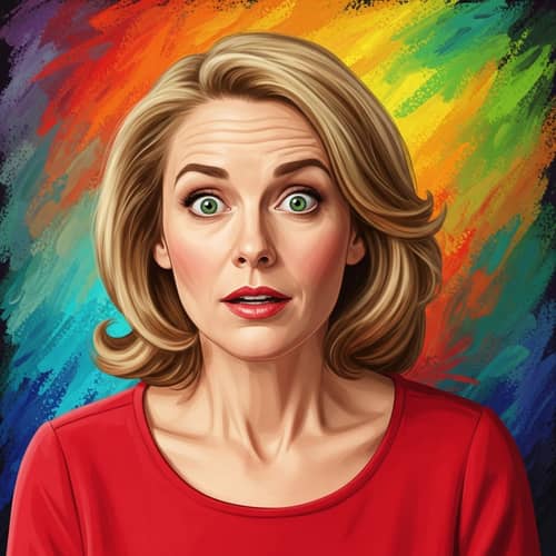 Surprised Woman Without Eyebrows | Vibrant Portrait