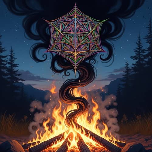 Twilight Campfire Transforms into Stunning Geometric Fractal