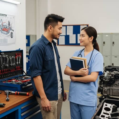 Filipino Automotive Instructor and Singaporean Nursing Student