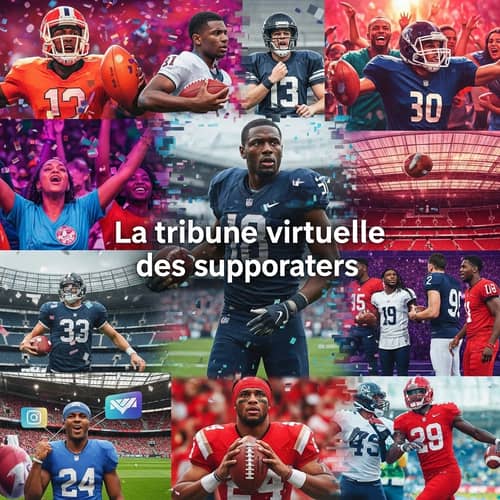 Vibrant Football Themed Collage with Digital Art Style