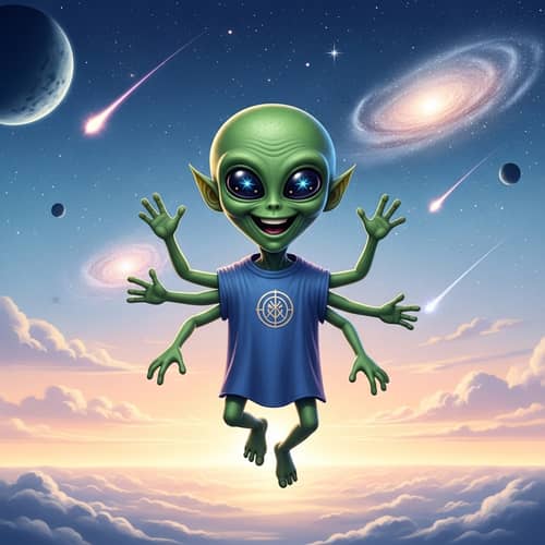 Joyful Alien in Celestial Playground