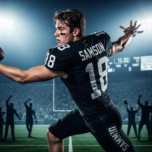 Dynamic Football Pose | 'Samson' 18 Barcelona Jersey | Excitement