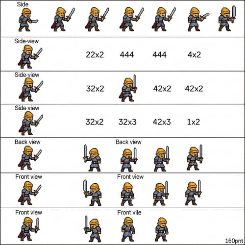 Dungeons and Dragons Pixel Art Sprite Sheet