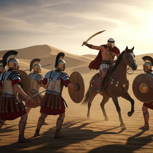 Roman vs Arab: Epic Battle in Arabian Desert | 8K Ultra HD Artwork