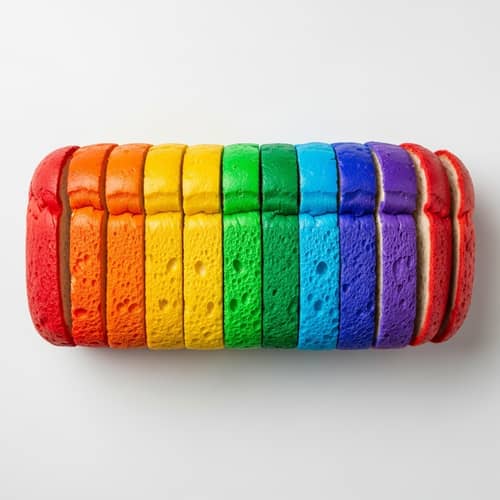 Vibrant Painted Sliced Loaf of Bread Illustration