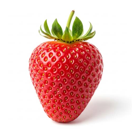 Ripe Juicy Strawberry on White Background