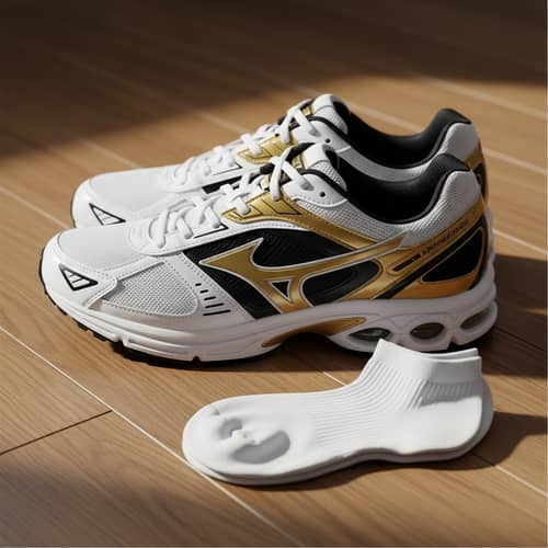 Sleek White Running Shoes with Gold Accents | Nike