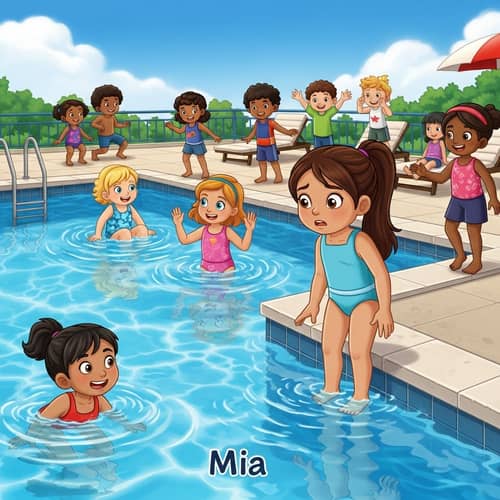 Bright Sunny Day Pool Scene with Mia | Fun Children Activities