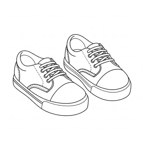 Simple Shoes Coloring Page for Toddlers