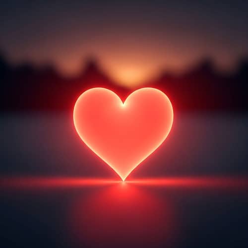 Glowing Radiant Heart Symbolizing Love and Passion