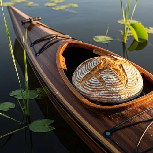 Homemade Sourdough Bread on Kayak | Baked Goods Serenity