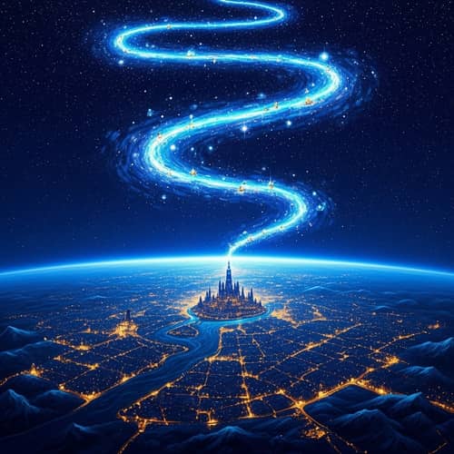 Ethereal Celestial Scene with Flowing River of Stars | Cosmic Art