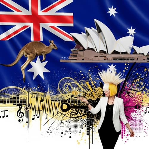 Australian Flag Kangaroo Sydney's Theater Collage