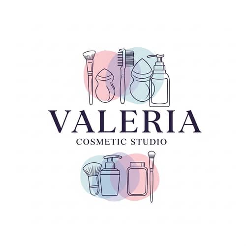 Elegant Cosmetic Studio Logo Design for Valeria