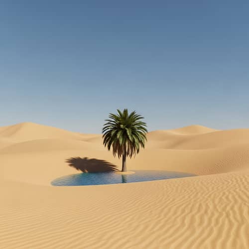 Minimalistic Desert Oasis: Tranquil Sand Dunes