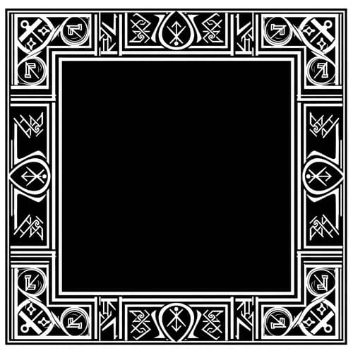 Black Square with White Medieval-style Border