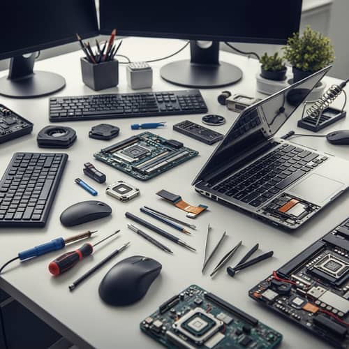 Professional Computer Repair Workspace Background