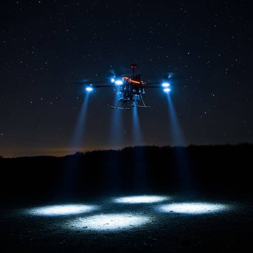 FPV Drone Night Flight with Infrared Light | Mystical Aerial Experience