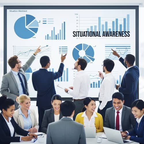 Diverse Business Professionals Demonstrating Situational Awareness