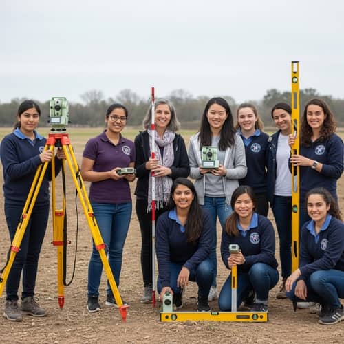 Diverse Women Professionals Using Measurement Devices in Field