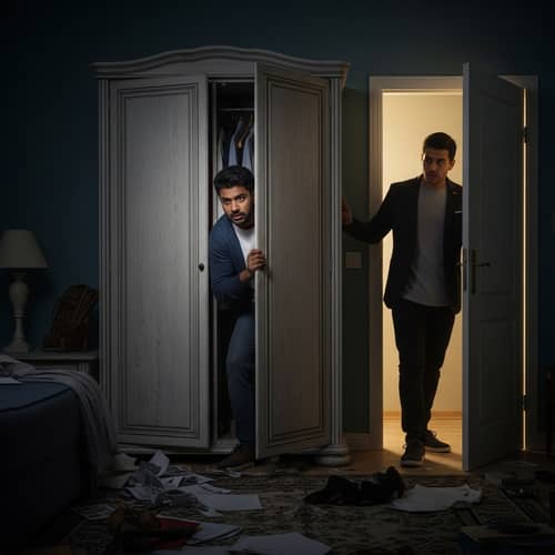 Hidden Intrigue in a Messy Room - Startling Scene Unfolds