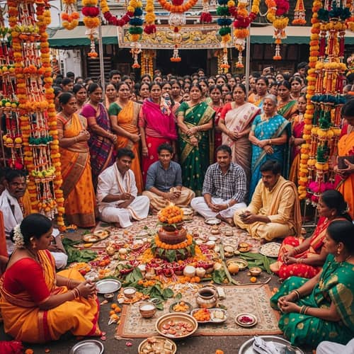 Ugadi Festival Celebration: Traditional Rituals & Colorful Decorations